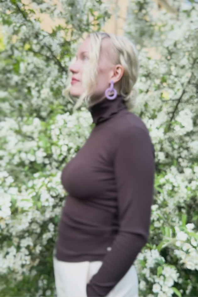 Rib Rollneck Chocolate Brown