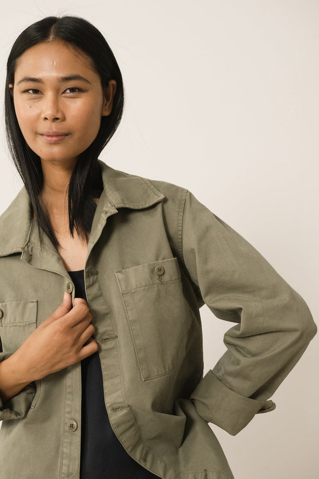 Helmut Unisex Organic Cotton Worker Overshirt Green