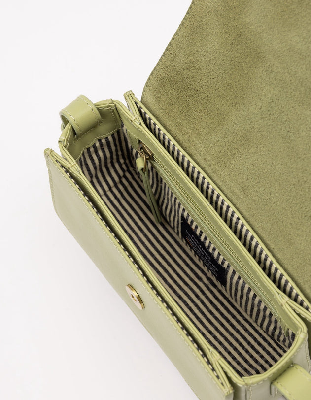 Kendalini Classic Leather Bag Tea Green