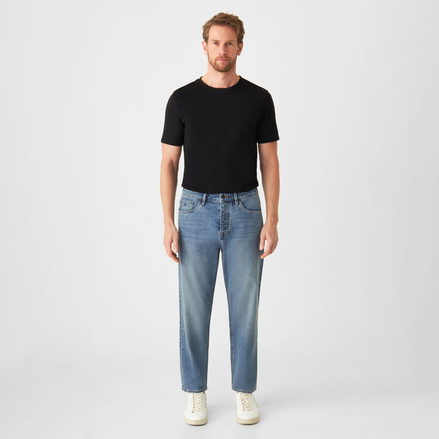 Rise Relaxed Tapered Basic Jeans Vintage Blue