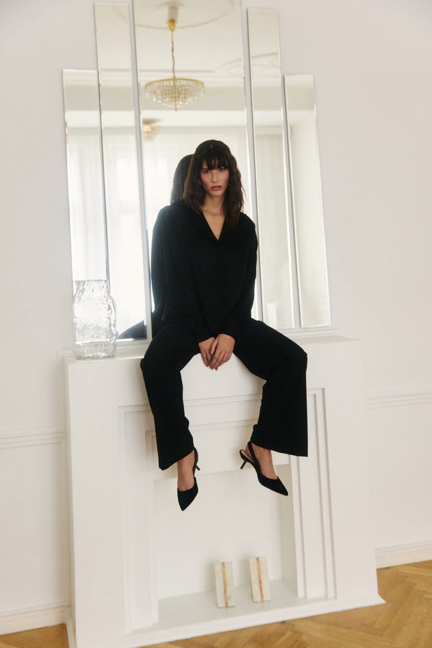 Rita Silk Shirt Black
