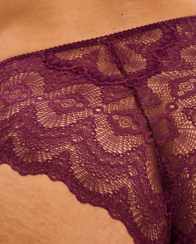 Lace Highwaist Briefs Cherry