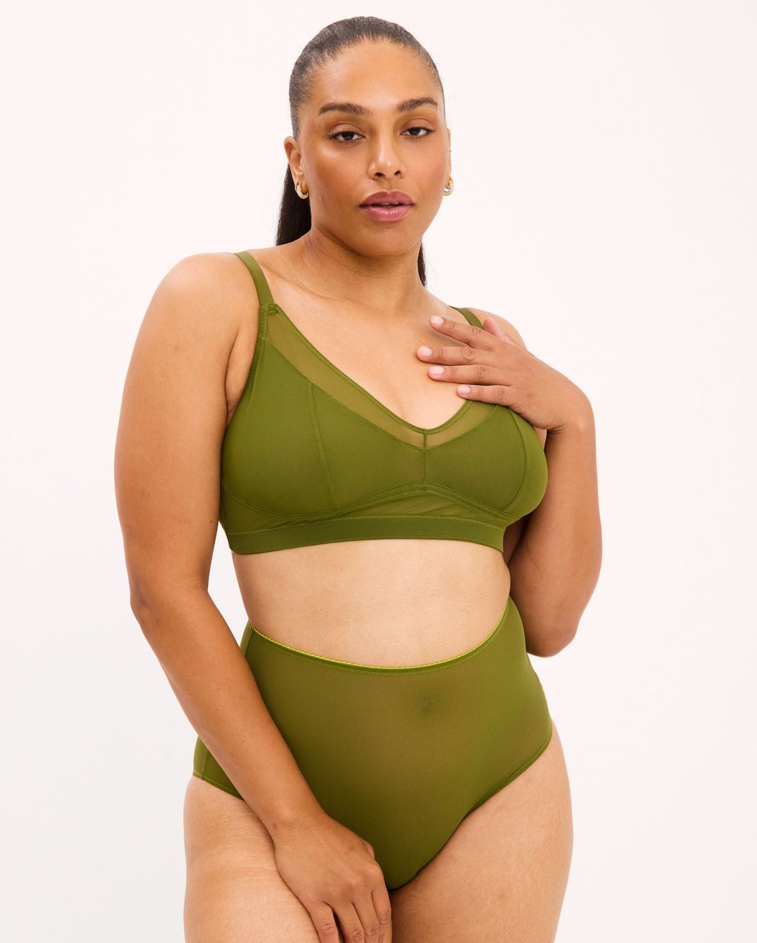 Mesh Support Bra Olive
