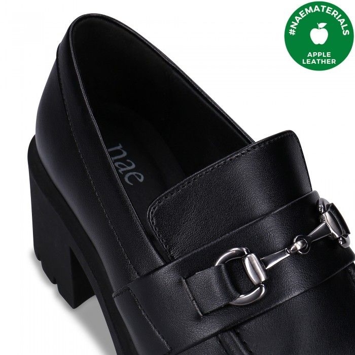Rais zwarte vegan hiel mocassin