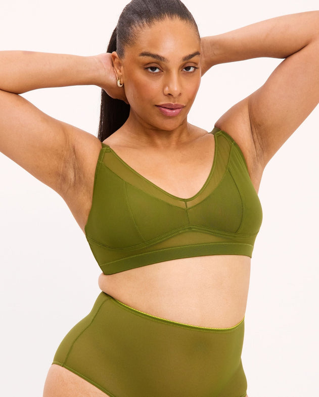 Mesh Support Bra Olive