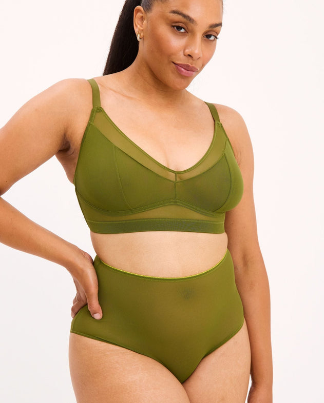 Mesh Support Bra Olive