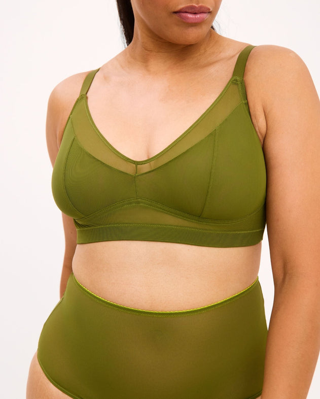 Mesh Support Bra Olive
