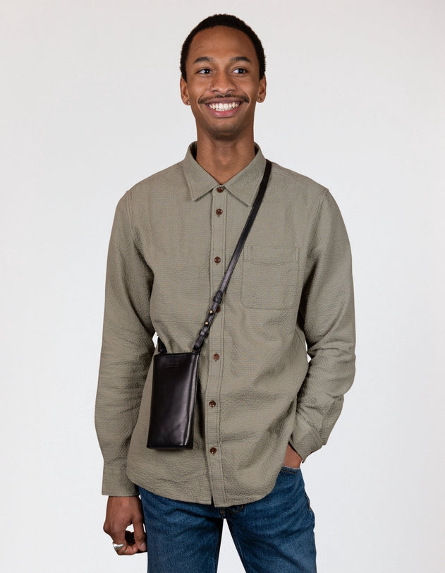 Charlie Phone Bag Classic Leather Black