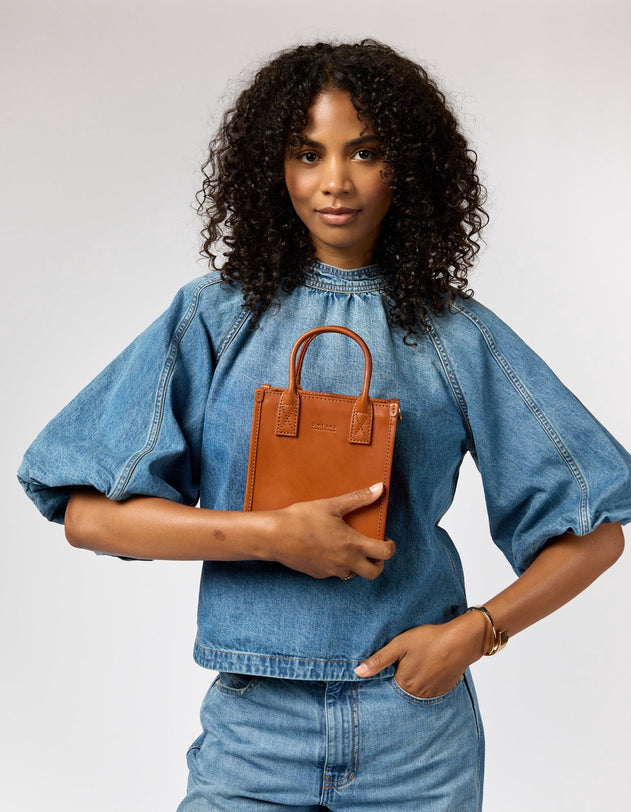 Jackie Classic Leather Mini Bag Cognac