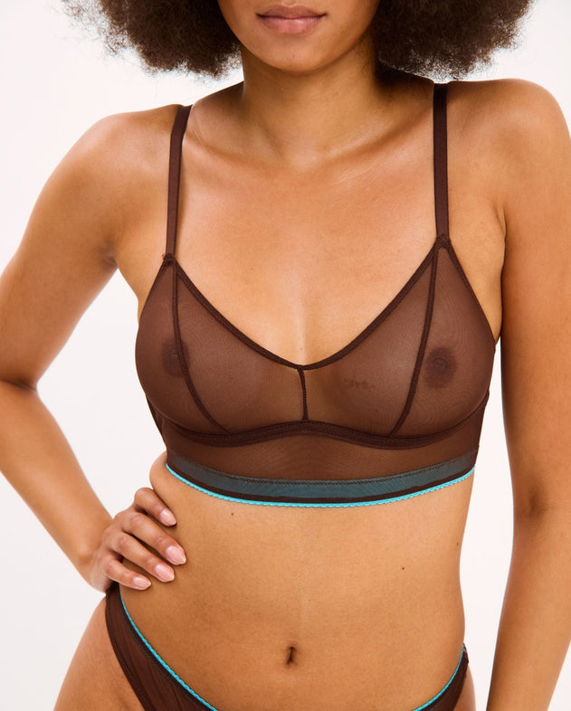 Mesh Balconette Coffee