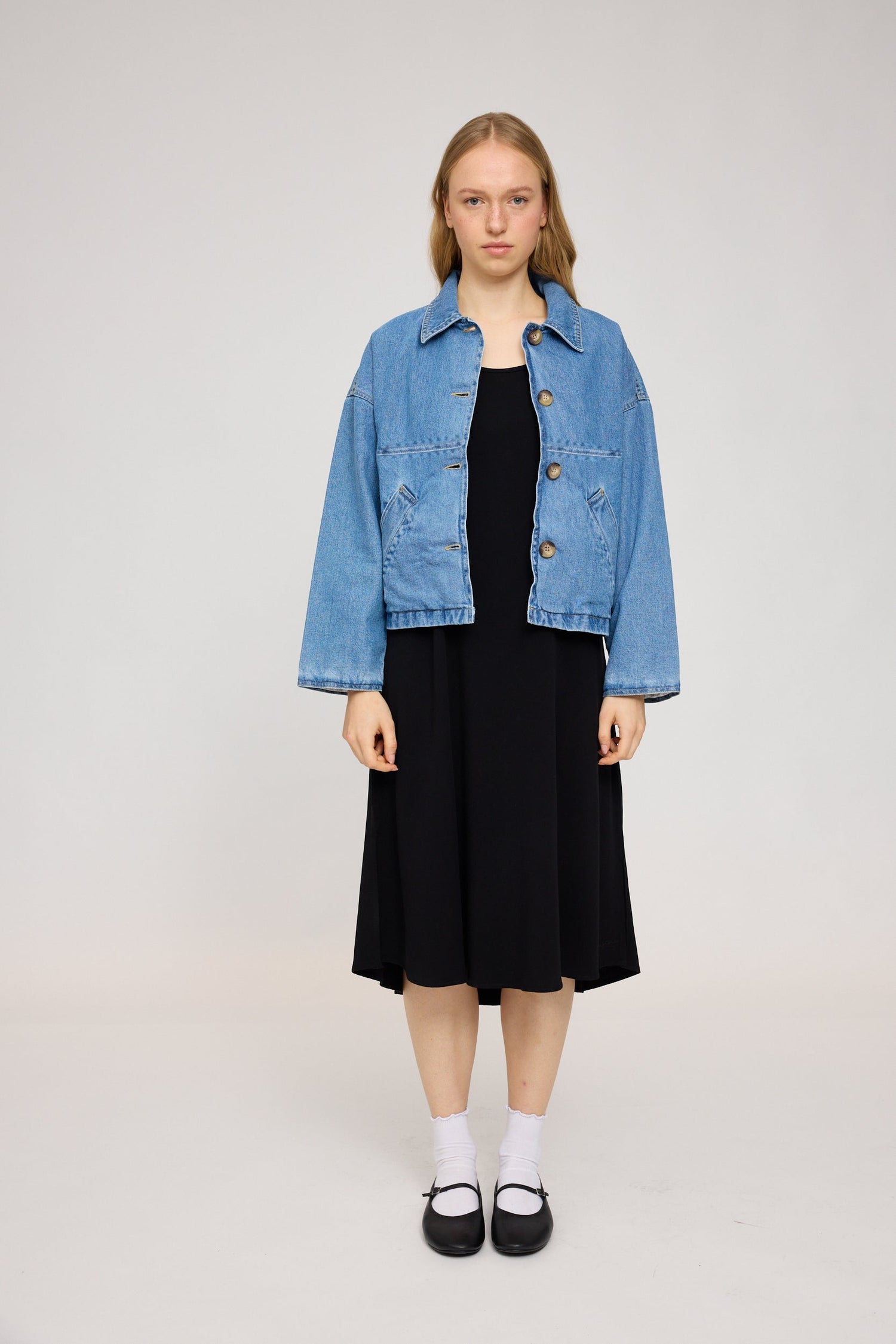 Short Denim Jacket With Buttons