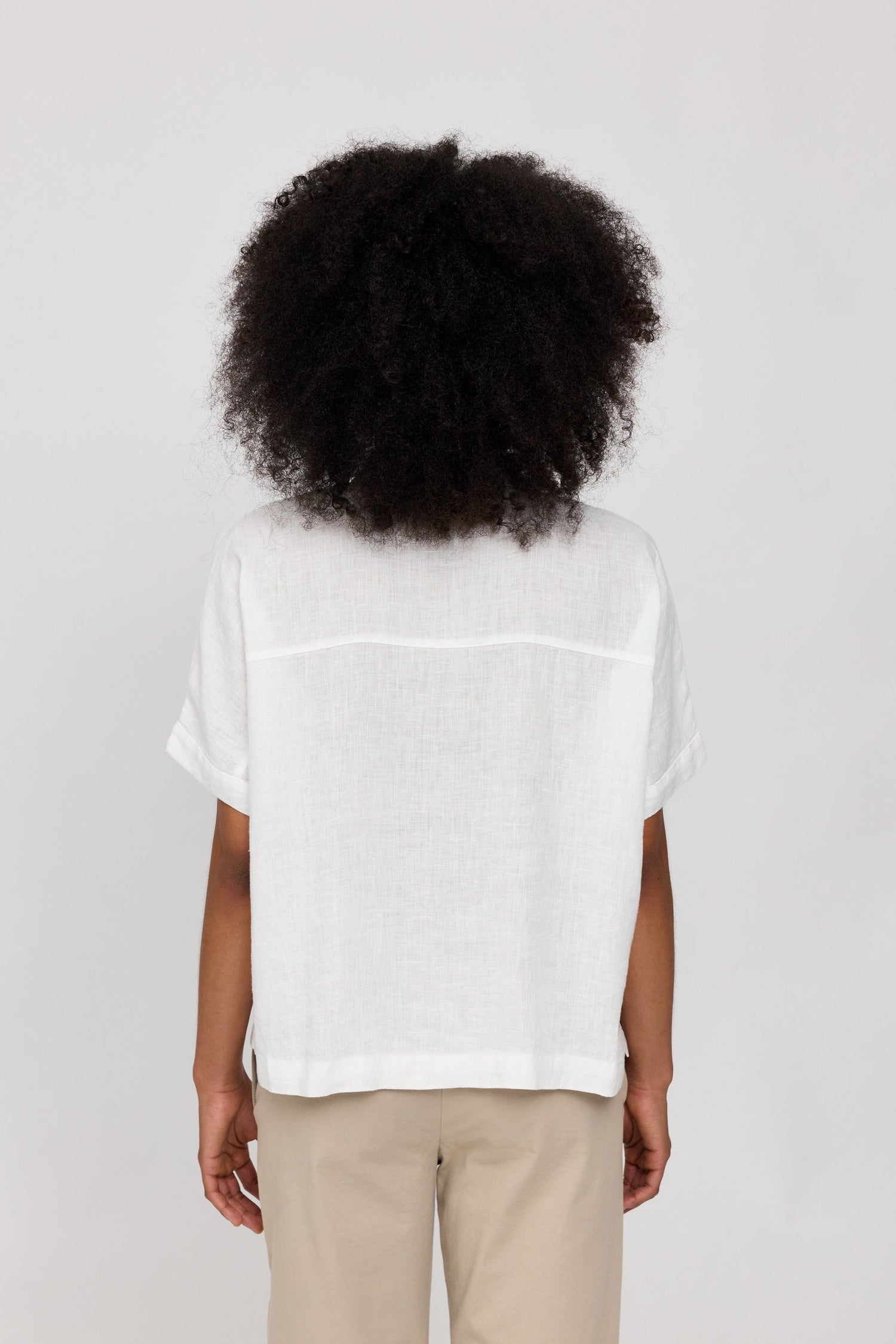 Women's Short Sleeve Linen Shirt