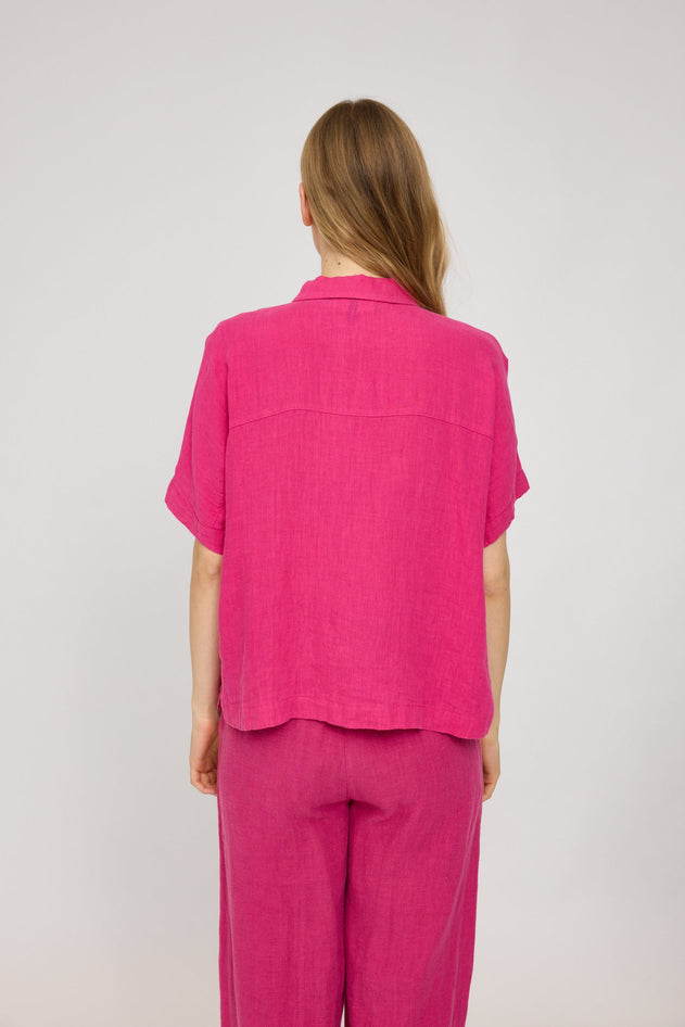 Women's Short Sleeve Linen Shirt