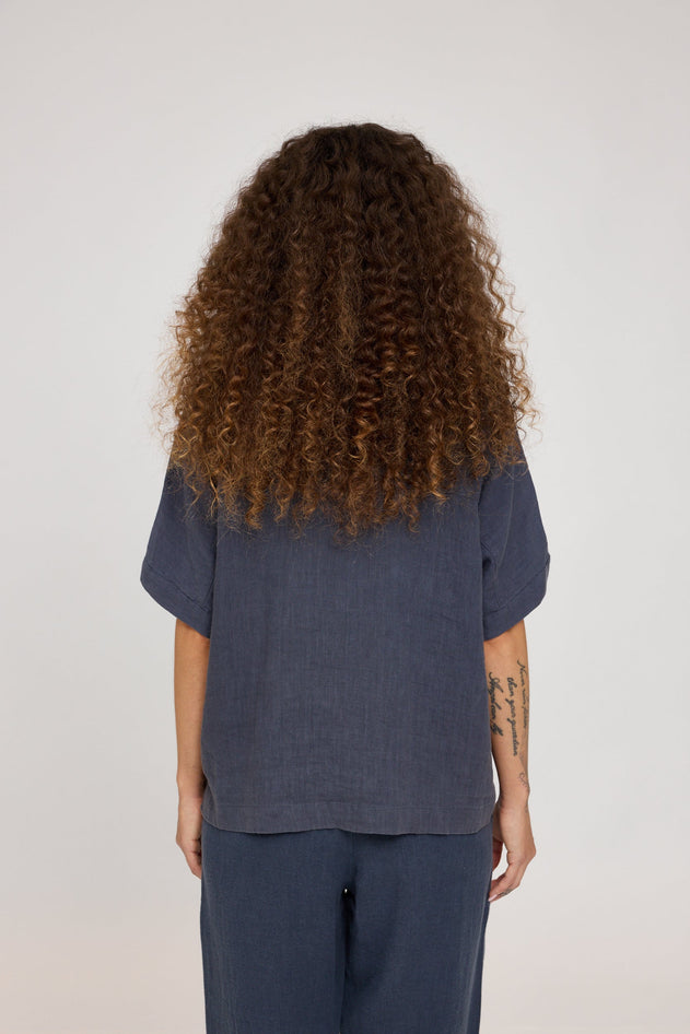 Women's Short Sleeve Linen Shirt