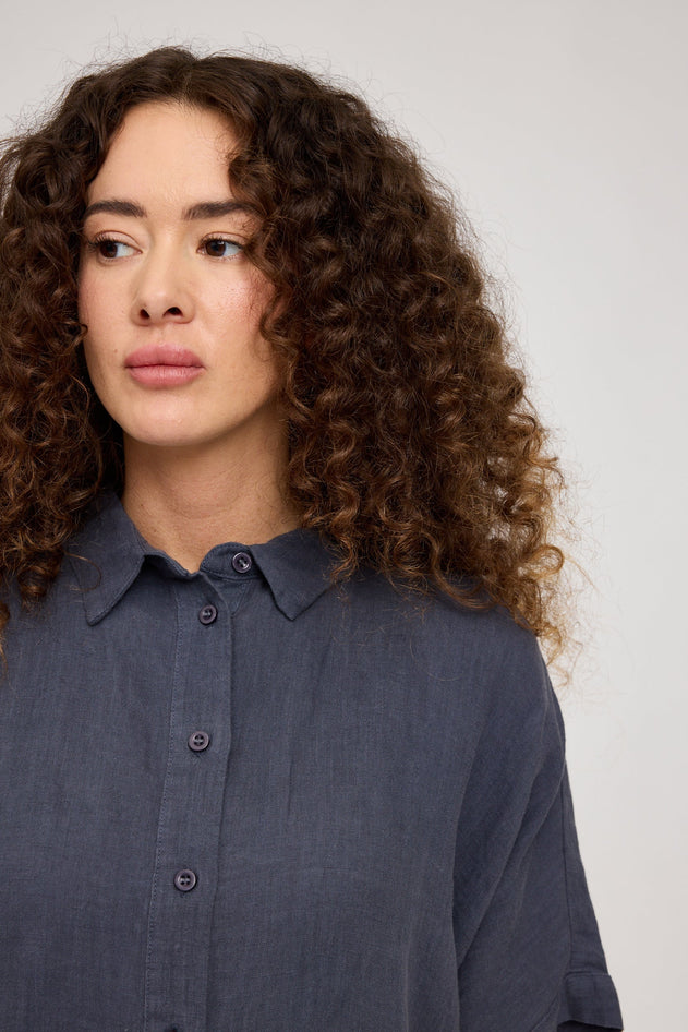 Women's Short Sleeve Linen Shirt