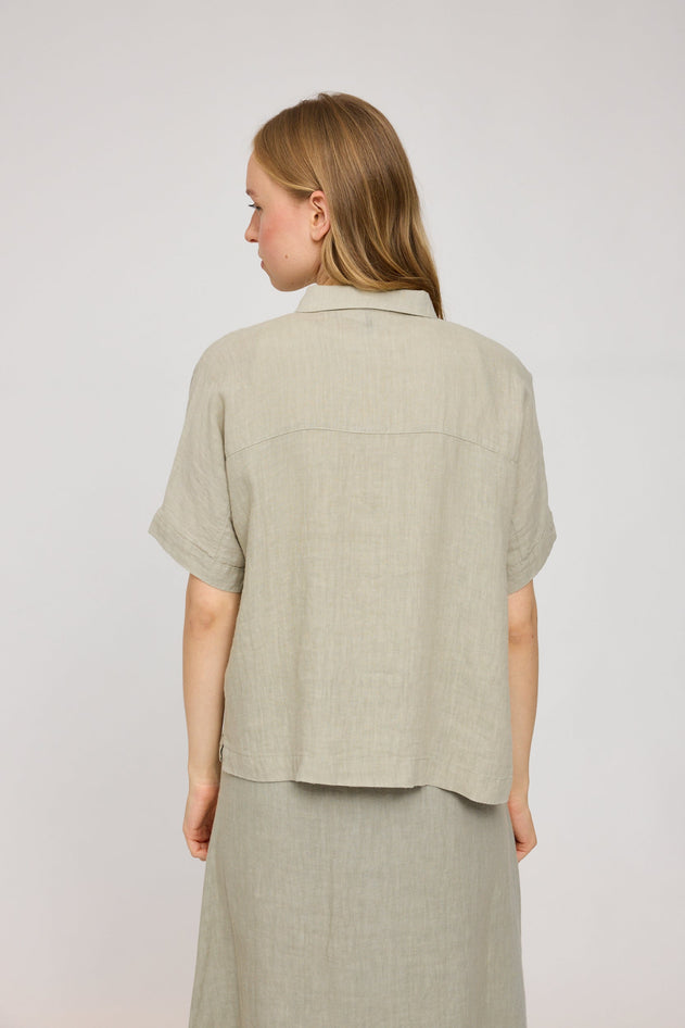 Women's Short Sleeve Linen Shirt