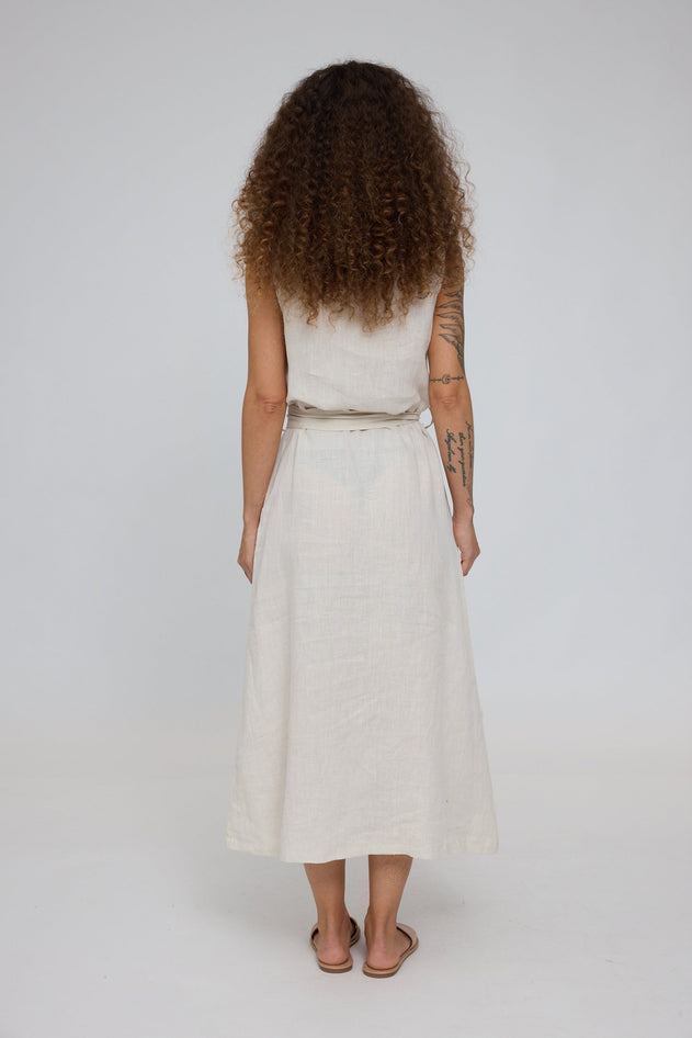 Sleeveless Linen Maxi Dress