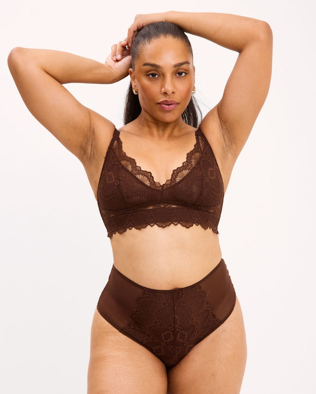 Lace Support Bra Coffee