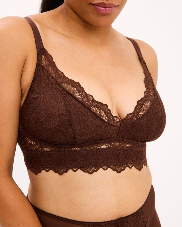 Lace Support Bra Coffee