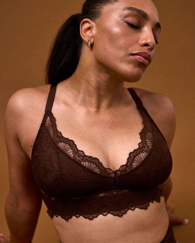 Lace Support Bra Coffee
