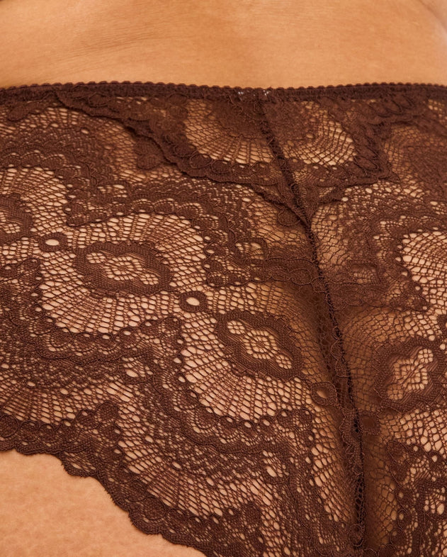 Lace Highwaist Briefs Coffee