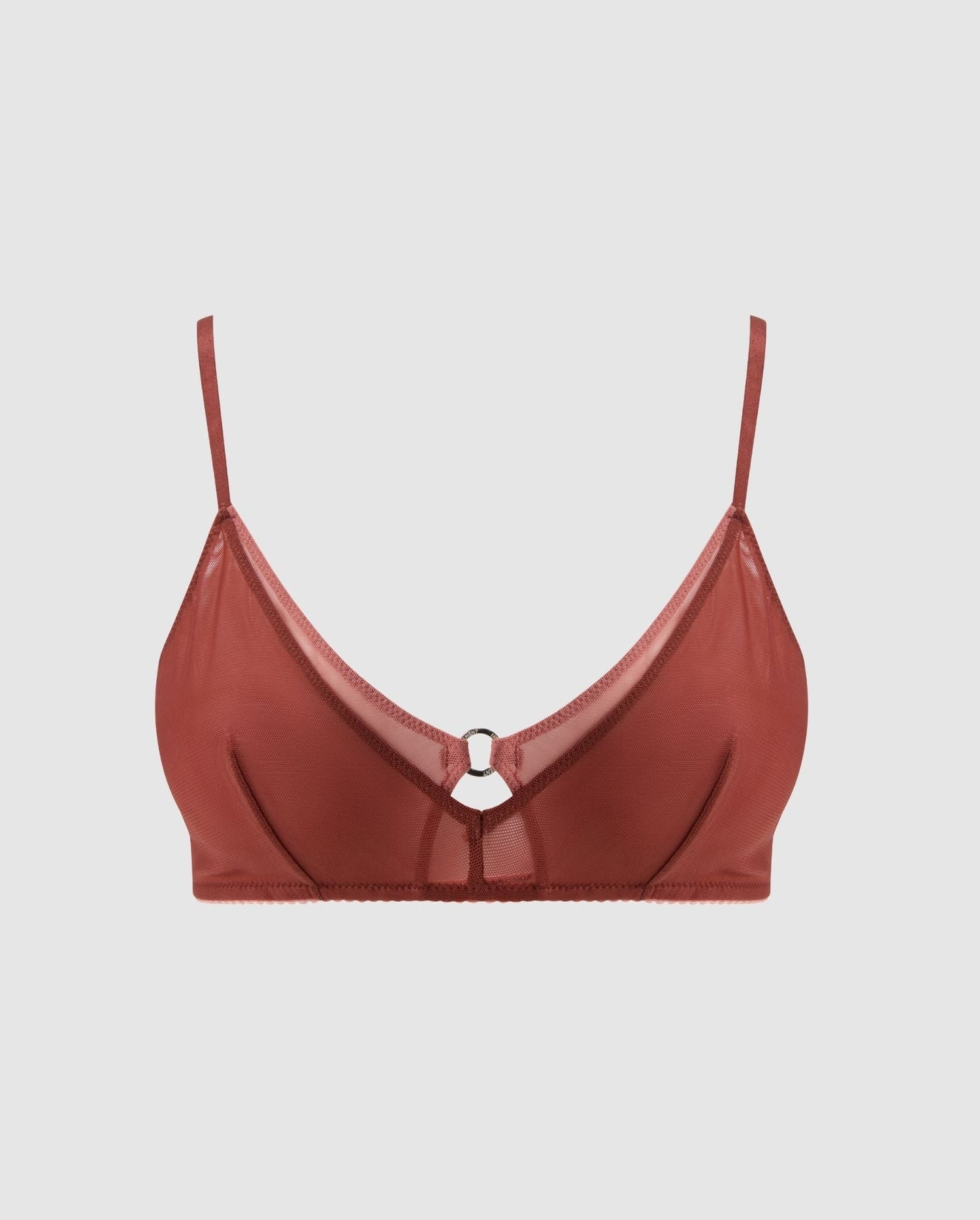 Mesh Double Triangle Bralette Rust