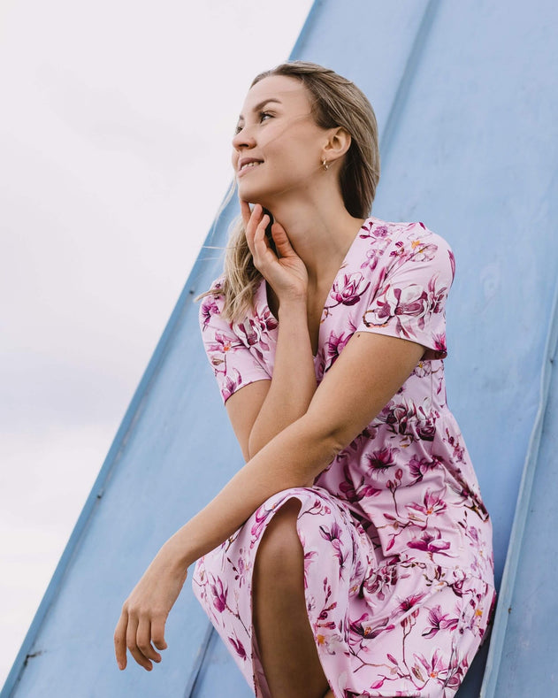 Layered Dress Ballet of Blossoms Pink