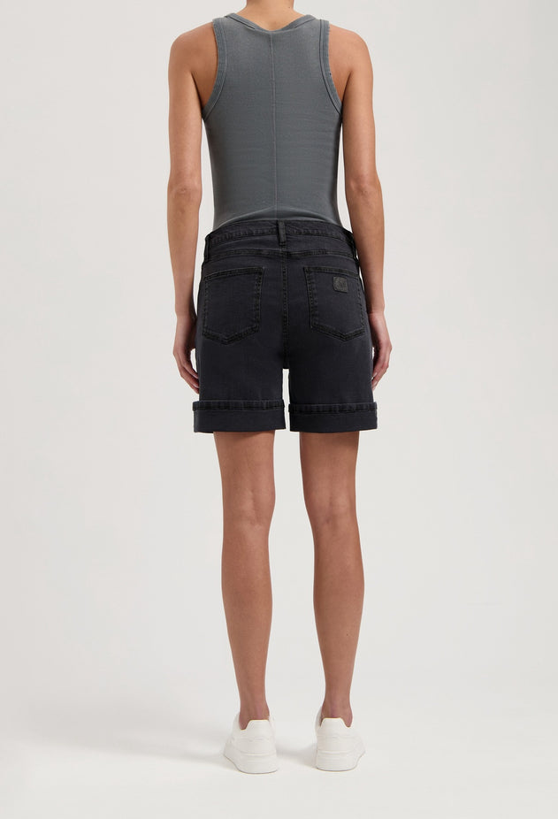 Luna Mid Denim Shorts Black Vintage