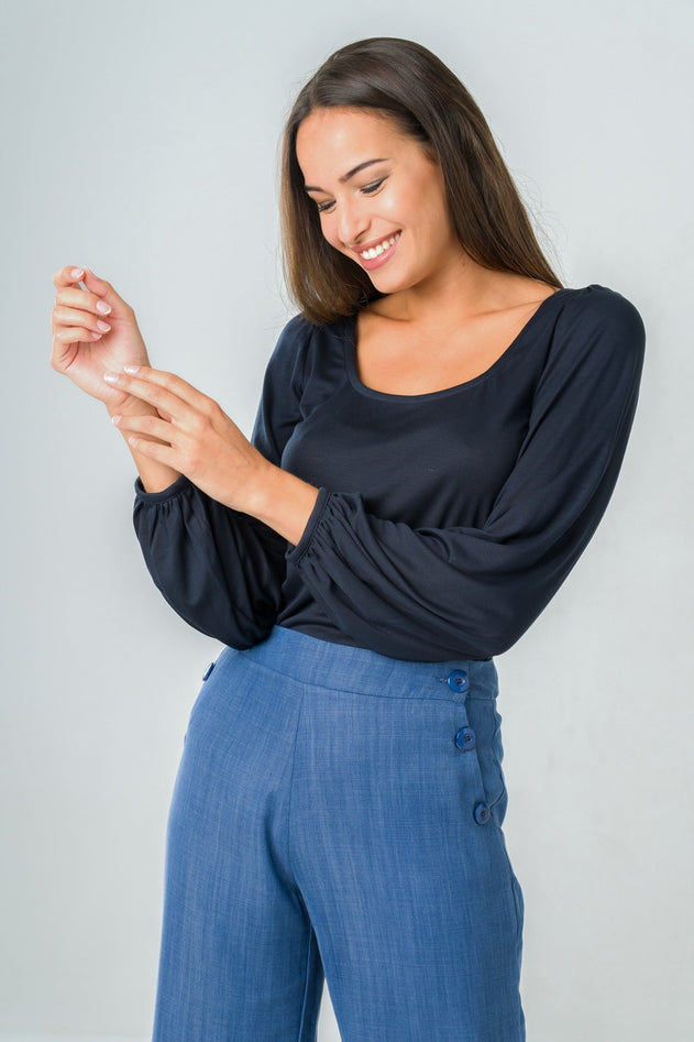 Kalmia Blouse Navy Blue