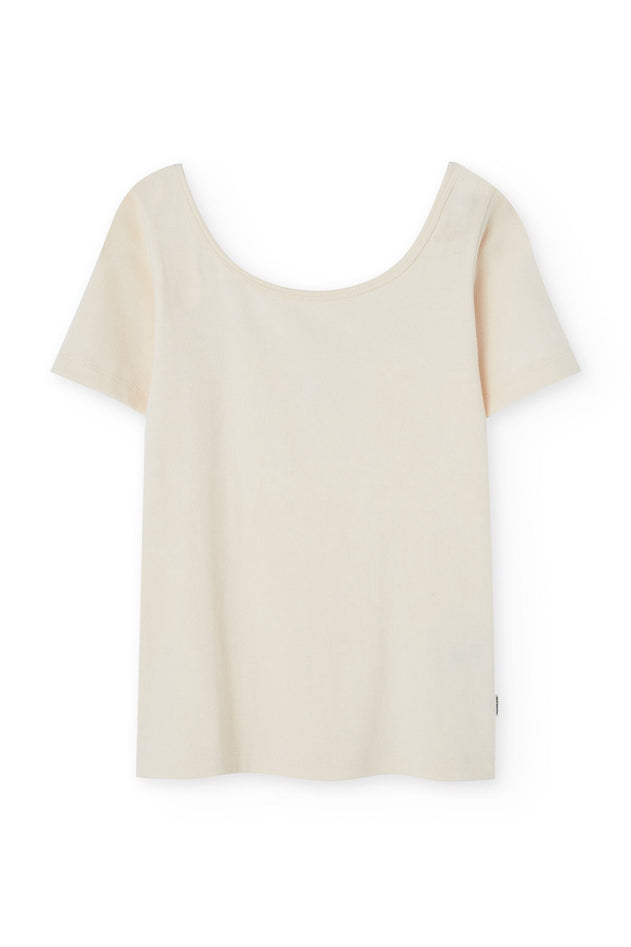 Brooke Short Sleeve Boat Neck T-Shirt White