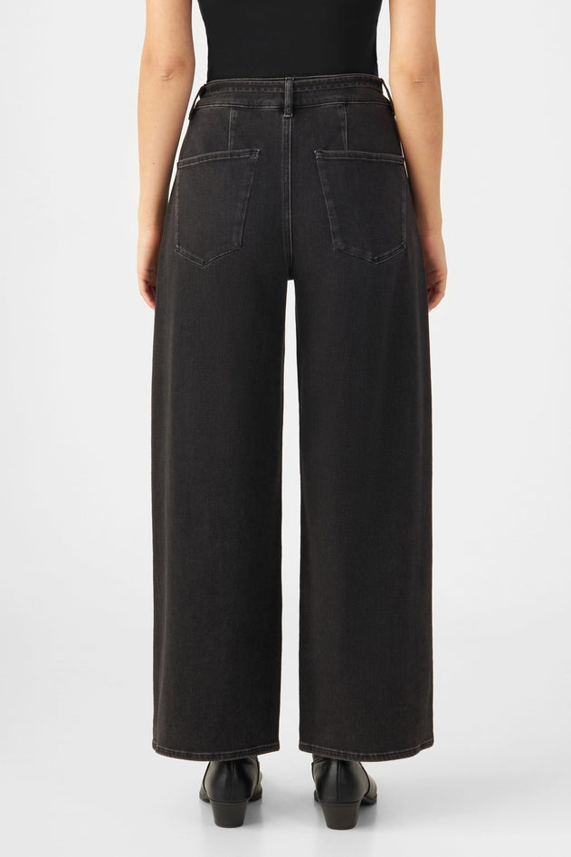 Blink Wide Cropped Jeans Black Denim