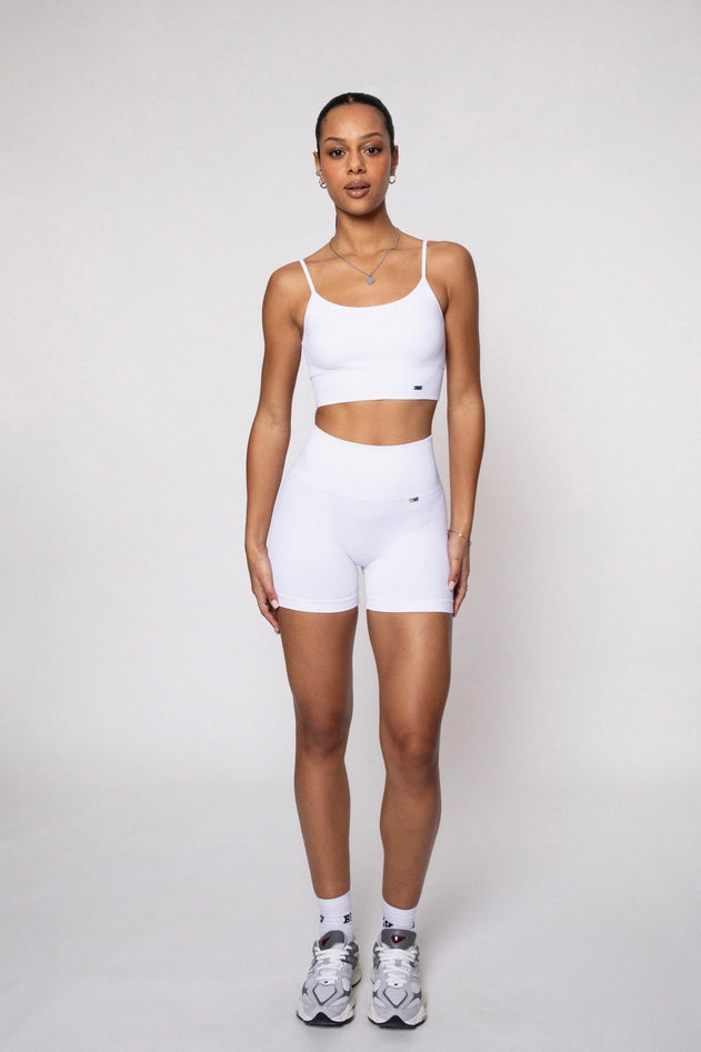 Short Bliss Push-Up Biker Shorts White