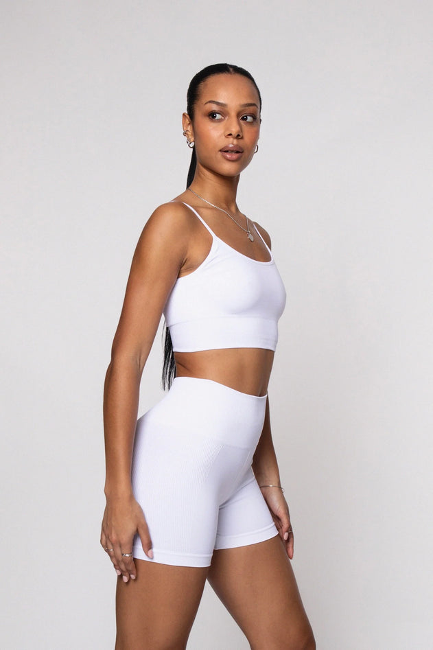 Short Bliss Push-Up Biker Shorts White