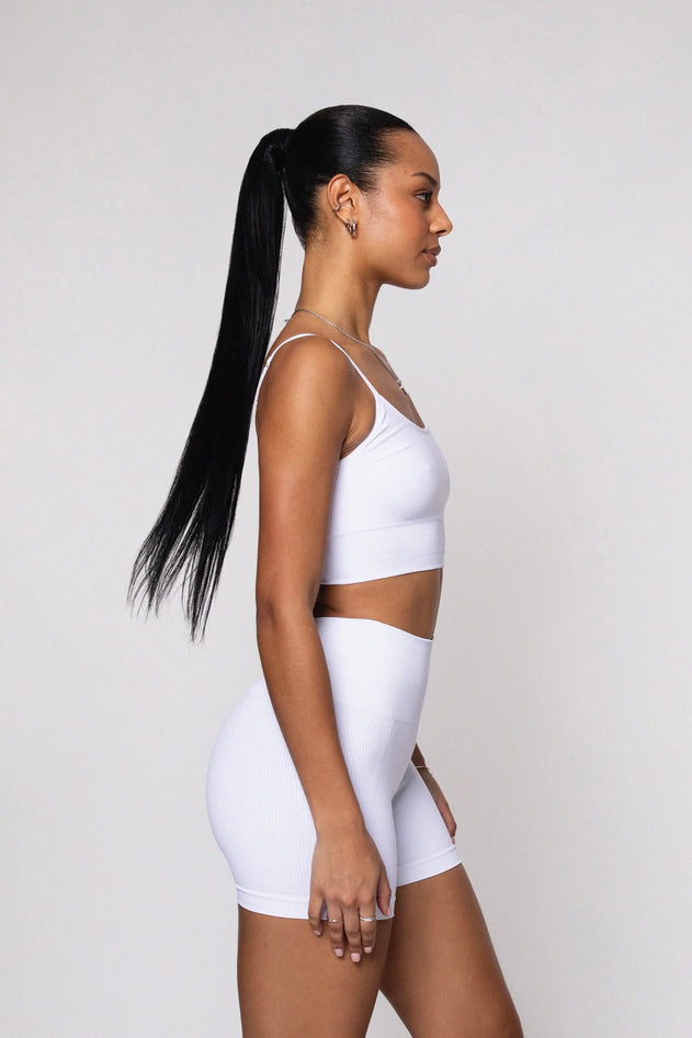 Short Bliss Push-Up Biker Shorts White
