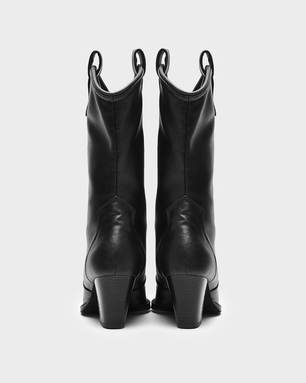 Sleeky Cowboy Boots Vegea Grape Leather Black