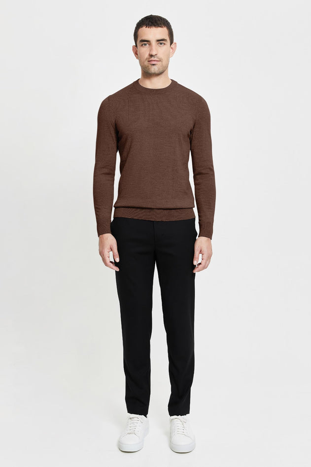 Daniel Extra Fine Merino Wool Pullover Camel