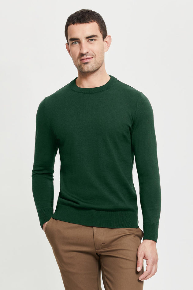Daniel Extra Fine Merino Wool Pullover Green
