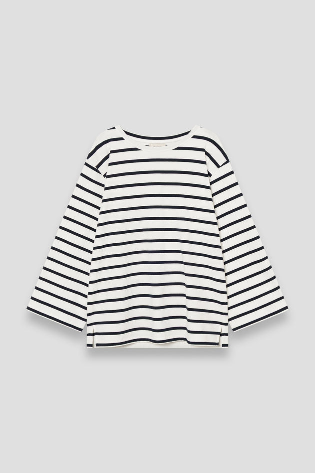 Breton Top Striped White