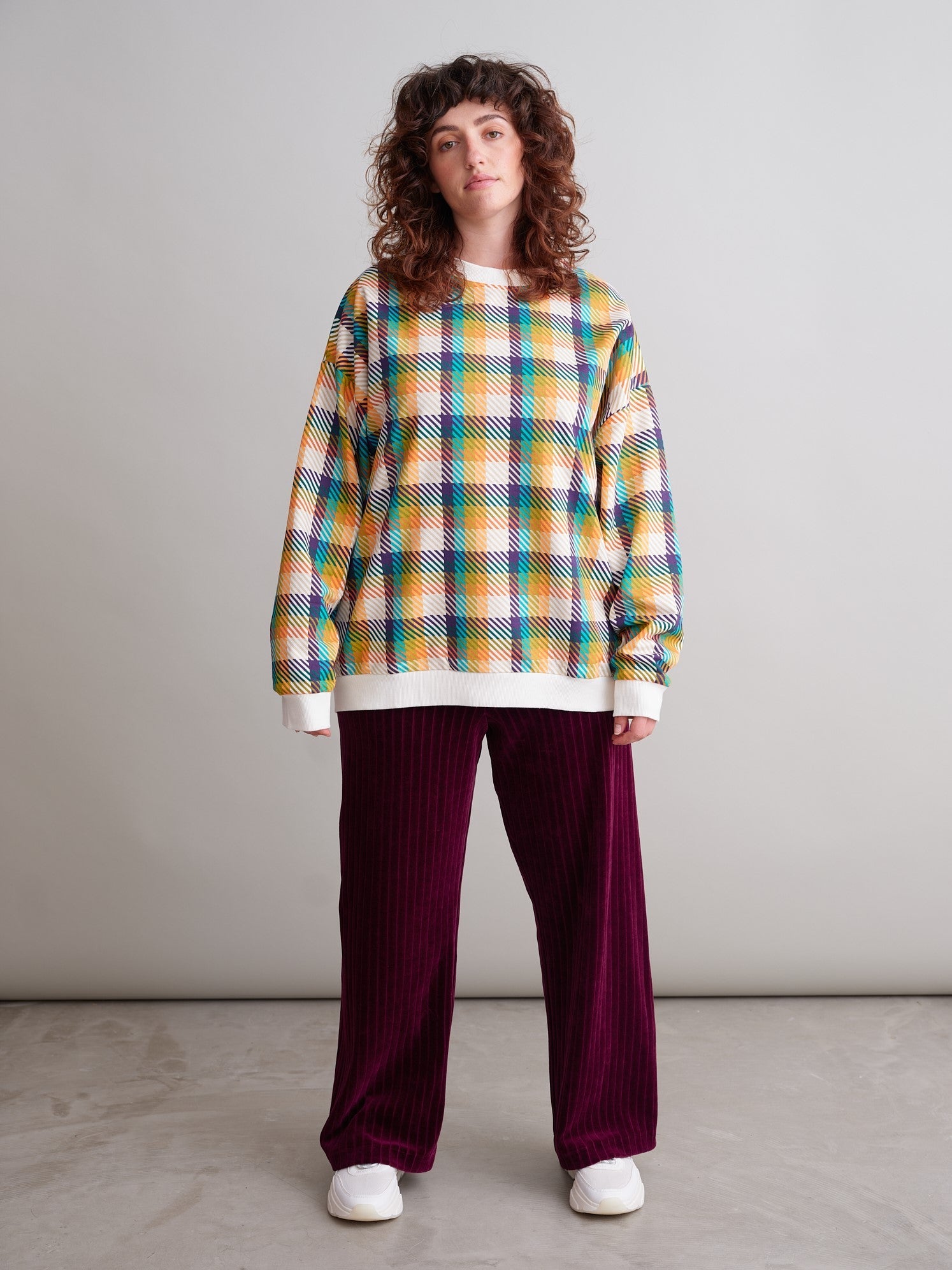Cotton Sweatshirt Plaid