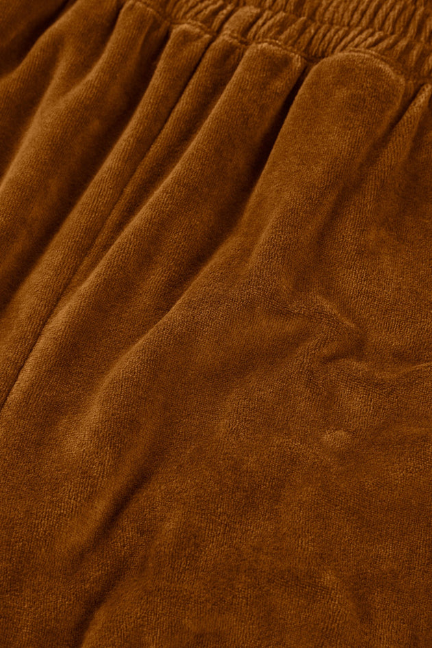 Organic Velvet Jogger in Terracotta