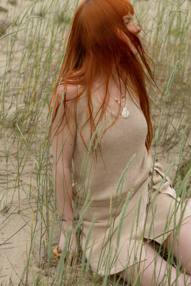 Mare Linen Wrap Skirt Sand