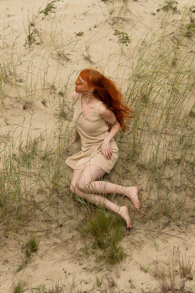 Mare Linen Wrap Skirt Sand