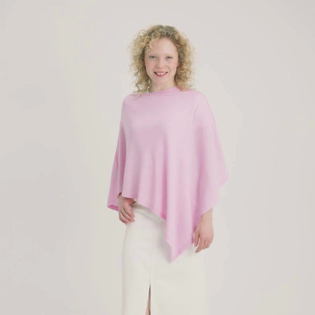 DamesMerino zijden poncho