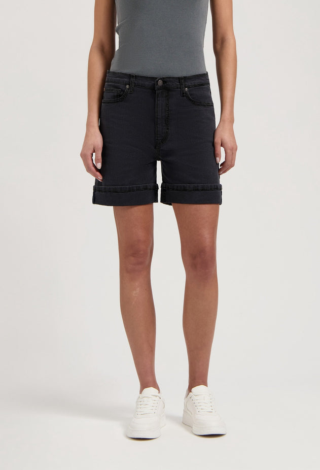 Luna Mid Denim Shorts Black Vintage