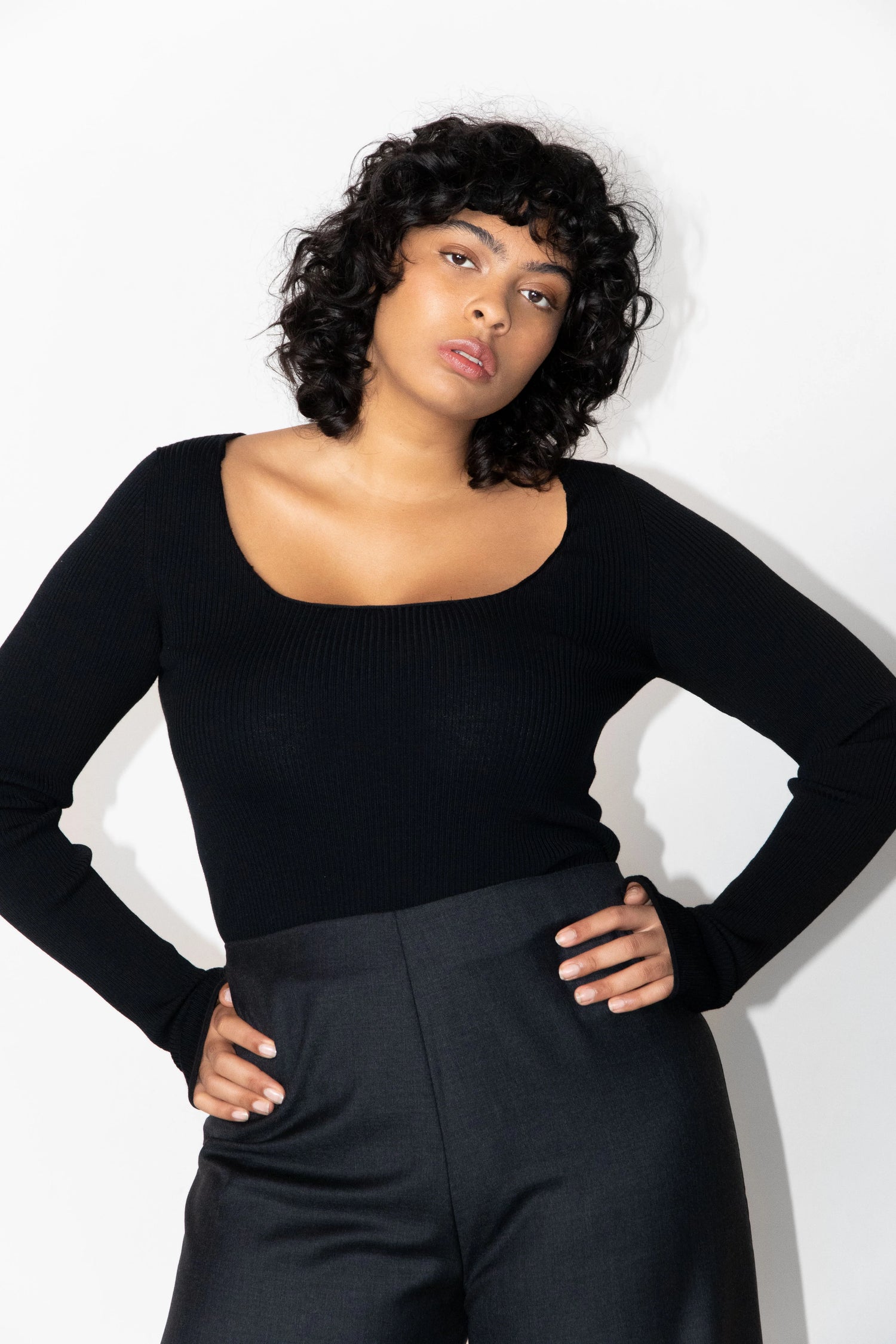 Scoop Shirt Zwart