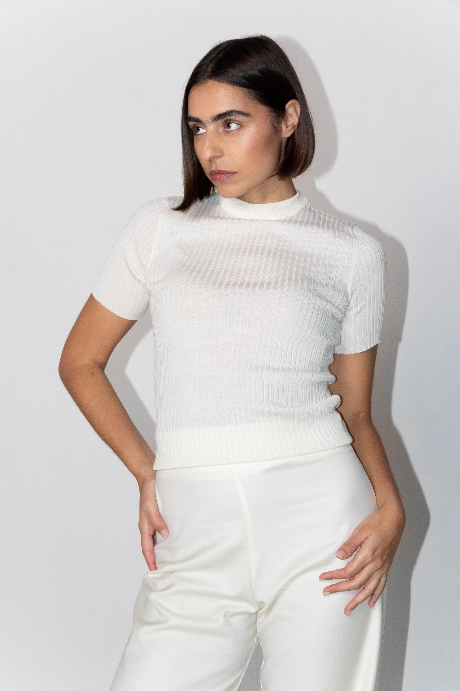 Rhea merino t-shirt wit