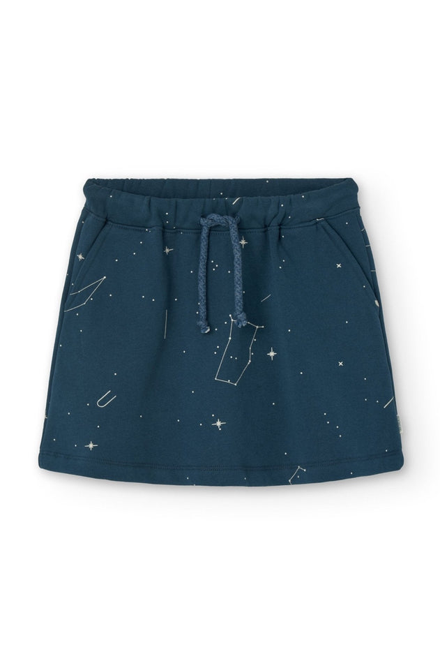 Kids' Gaya Short Flared Skirt Blue Constellations