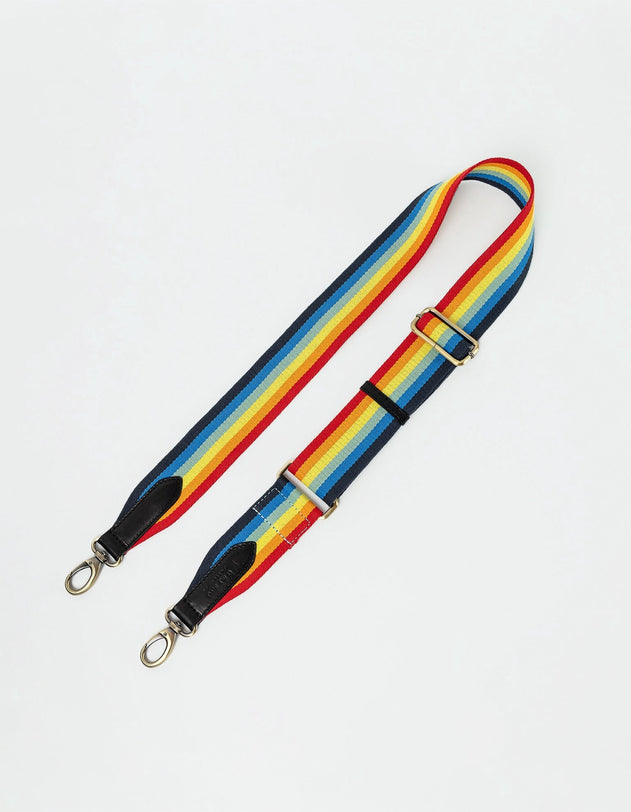 Rainbow Webbing Strap Black Classic Leather
