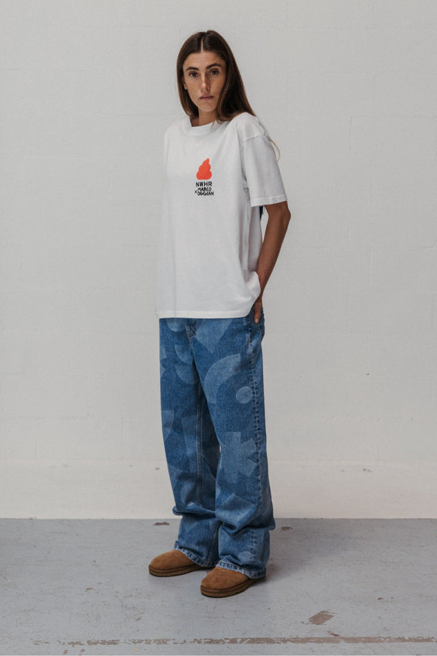 Laser Denim Pants Blue