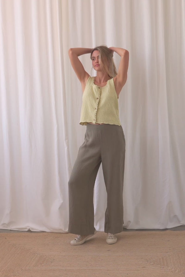 Varmdo Wide Leg Pants Light Khaki - IVALO.COM